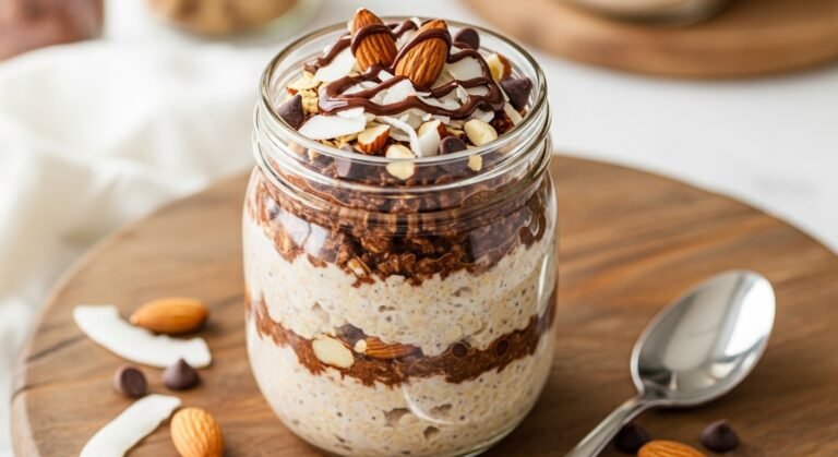 Almond Joy Overnight Oats Recipe – Easy Chocolate Coconut Breakfast