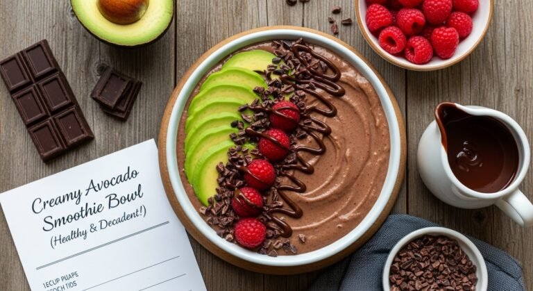 Creamy Avocado Chocolate Smoothie Bowl Recipe (Healthy & Decadent!)