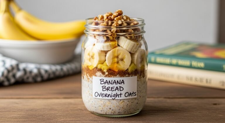 Banana Bread Overnight Oats Recipe (No-Bake Breakfast!)