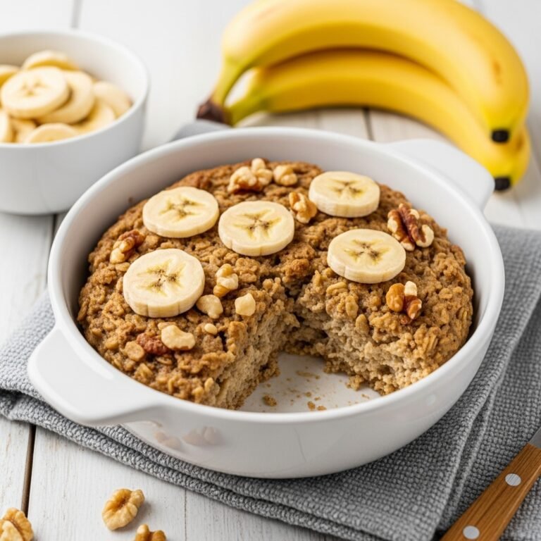 Cozy Banana Nut Baked Oatmeal Recipe (Meal Prep Friendly!)
