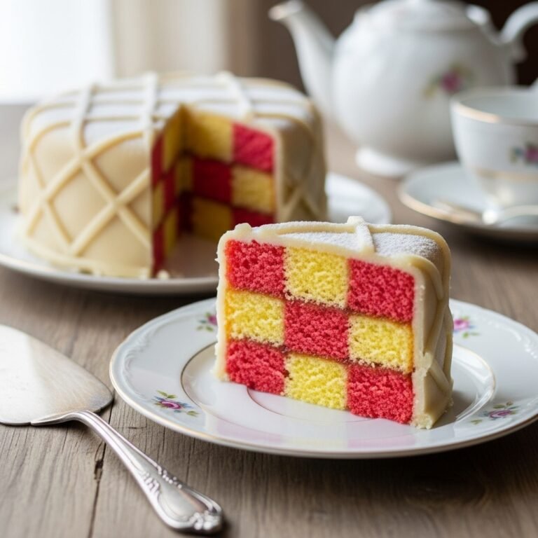 Classic Battenberg Cake Recipe (Perfect Checkerboard Pattern!)