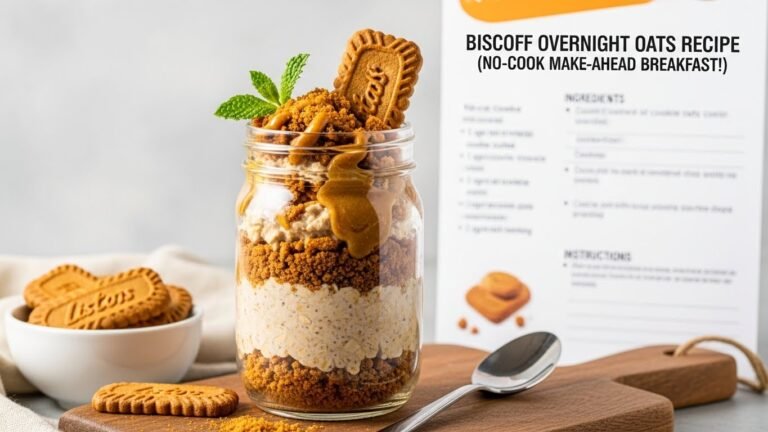 Biscoff Overnight Oats Recipe (No-Cook Make-Ahead Breakfast!)