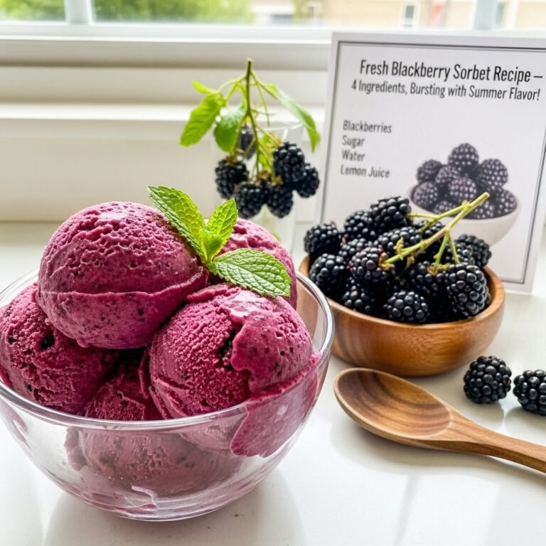 Fresh Blackberry Sorbet Recipe – 4 Ingredients, Bursting with Summer Flavor!