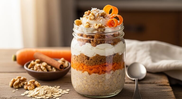 Carrot Cake Overnight Oats Recipe (Healthy & Delicious!)