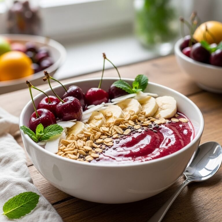 Stunning Cherry Smoothie Bowl Recipe – Thick, Creamy & Naturally Sweet!