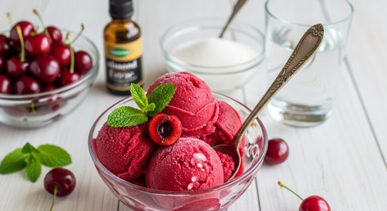 Easy Homemade Cherry Sorbet Recipe (Just 4 Ingredients!)