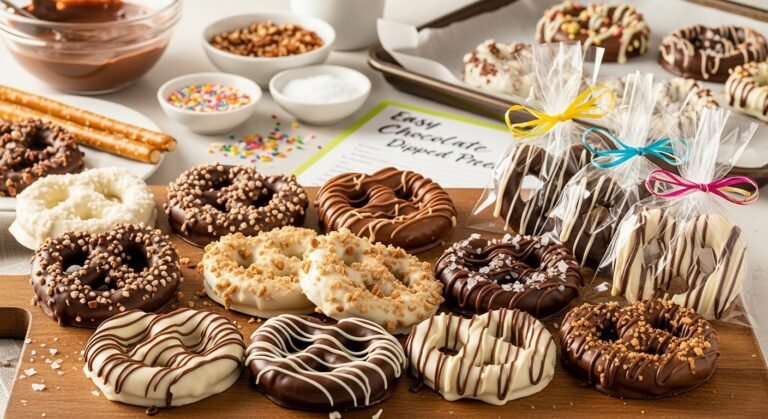 Easy Chocolate Dipped Pretzels Recipe (Perfect for Gifts!)