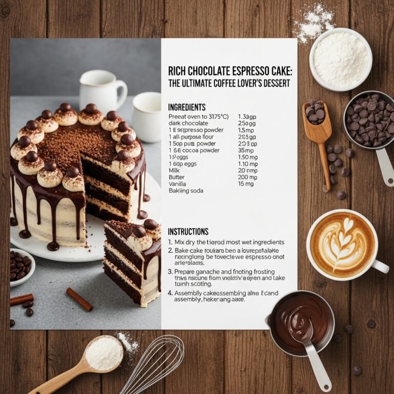 Rich Chocolate Espresso Cake Recipe: The Ultimate Coffee Lover’s Dessert
