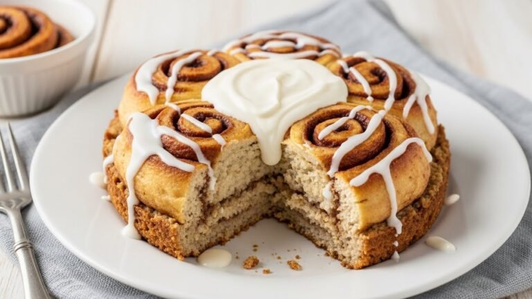 Cinnamon Roll Baked Oatmeal Recipe (With Cream Cheese Glaze!)