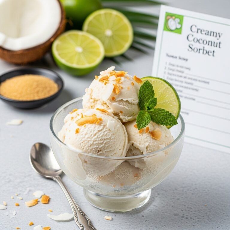 Creamy Coconut Sorbet Recipe: Tropical Frozen Dessert in Minutes