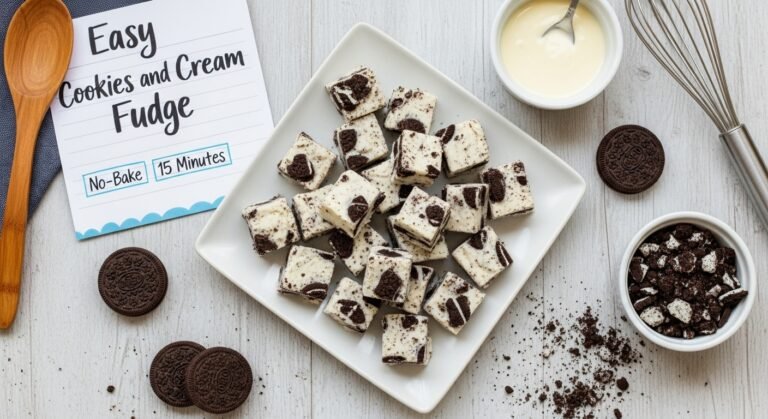 Easy Cookies and Cream Fudge Recipe – No-Bake Oreo Fudge in 15 Minutes!
