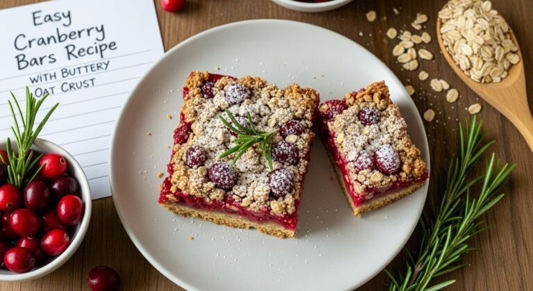Easy Cranberry Bars Recipe with Buttery Oat Crust