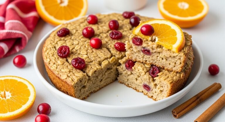 Bright Cranberry Orange Baked Oatmeal (Holiday Breakfast Favorite!)