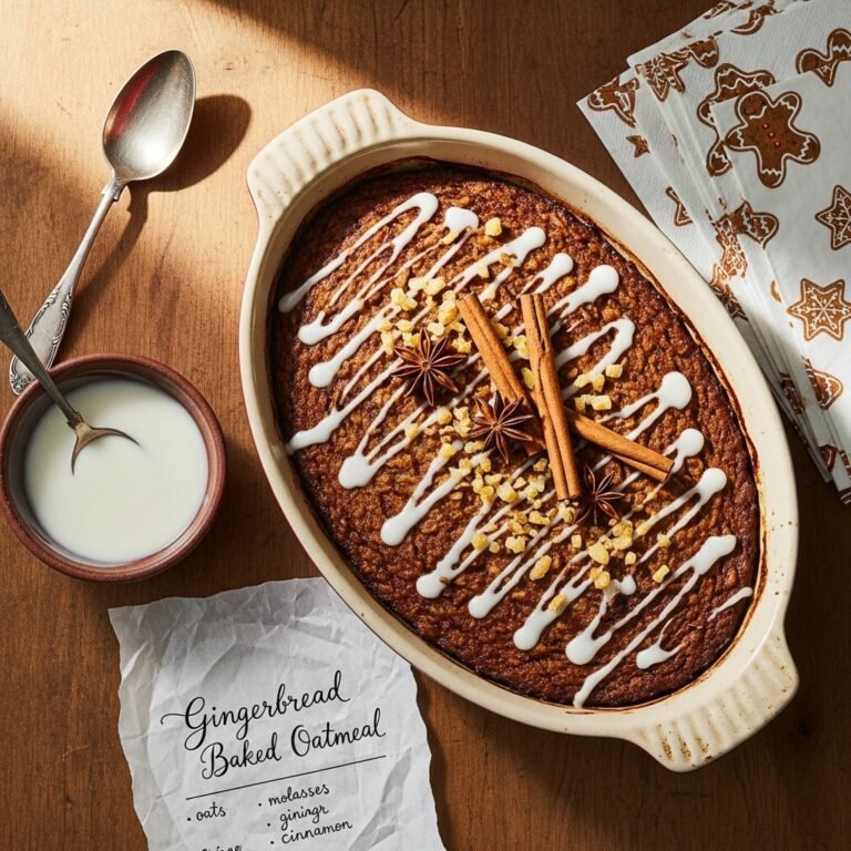 Gingerbread Baked Oatmeal Recipe – Cozy Spiced Breakfast for the Holidays