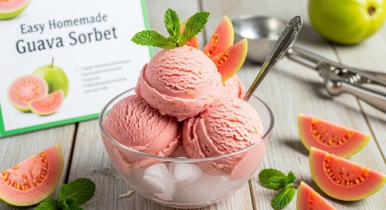 Easy Homemade Guava Sorbet Recipe (Dairy-Free, Refreshing & So Delicious!)