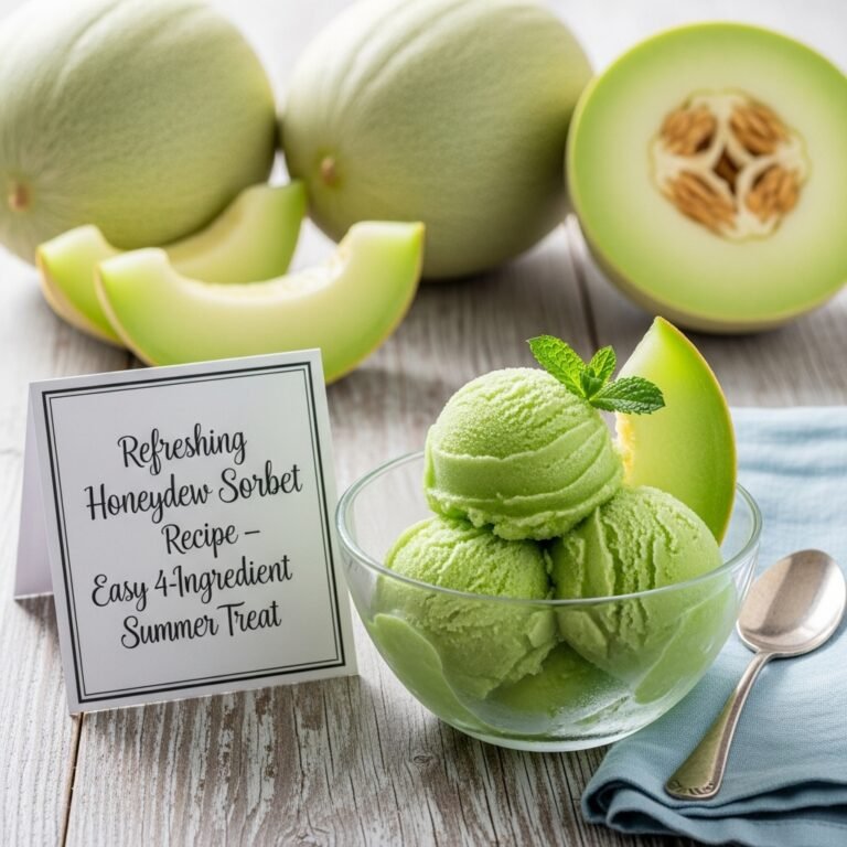 Refreshing Honeydew Sorbet Recipe – Easy 4-Ingredient Summer Treat
