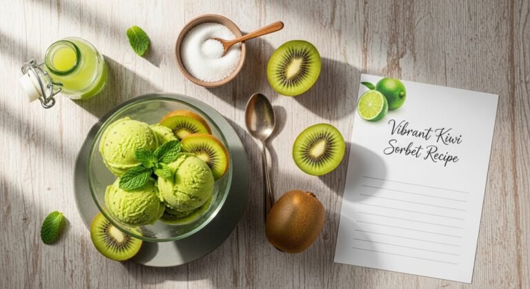 Vibrant Kiwi Sorbet Recipe – Easy 4-Ingredient Tropical Frozen Treat