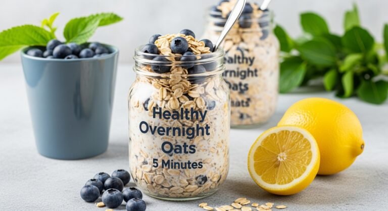 Lemon Blueberry Overnight Oats Recipe (Healthy Breakfast in 5 Minutes!)