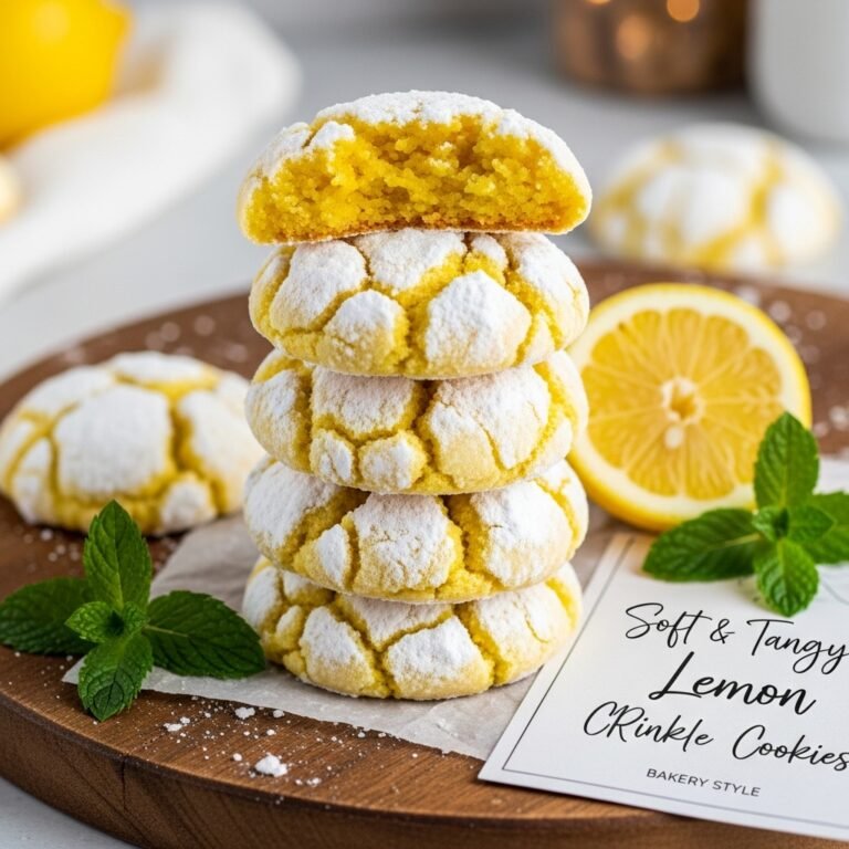 Soft & Tangy Lemon Crinkle Cookies Recipe (Just Like Bakery Style!)
