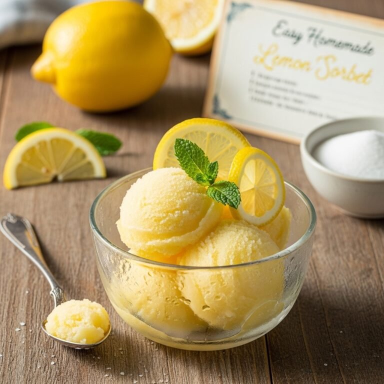 Easy Homemade Lemon Sorbet Recipe: Refreshing Italian-Style Frozen Dessert