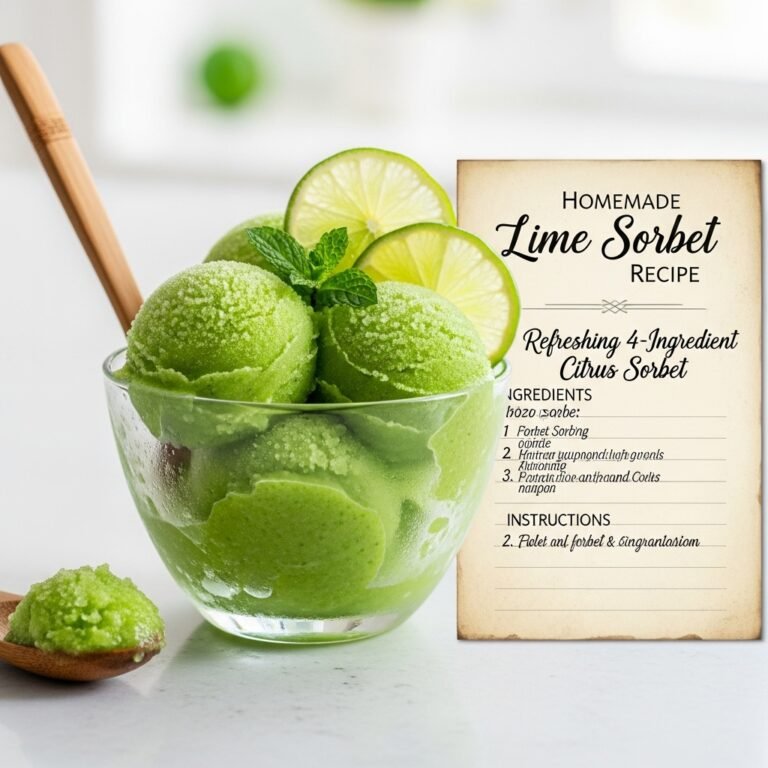 Homemade Lime Sorbet Recipe – Refreshing 4-Ingredient Citrus Sorbet