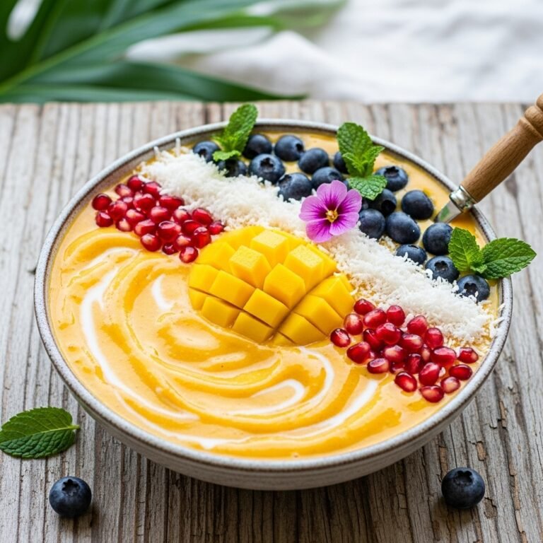 Tropical Mango Smoothie Bowl Recipe – Thick, Creamy & Pinterest Perfect!