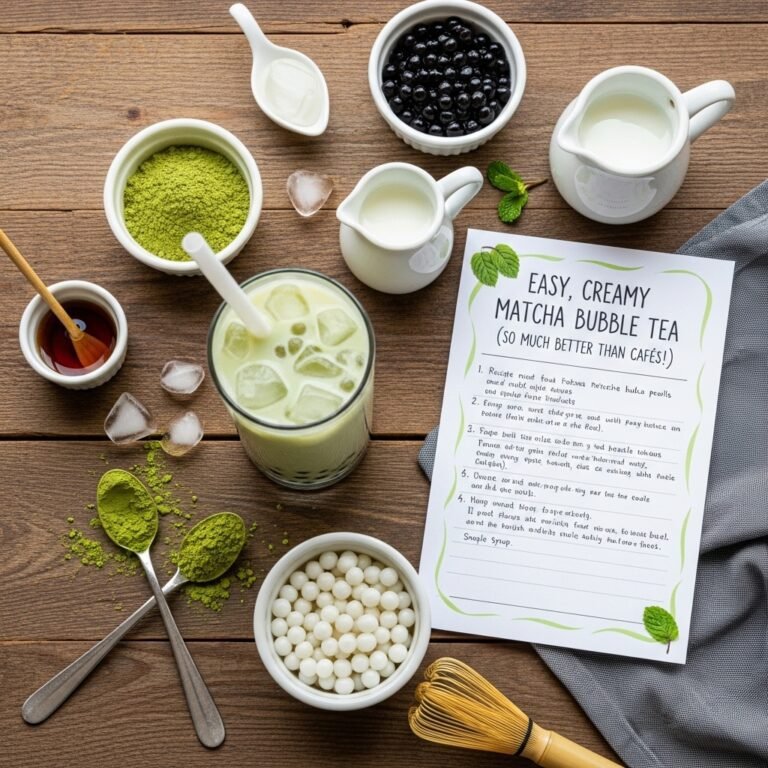 Homemade Matcha Bubble Tea Recipe (Easy, Creamy & So Much Better Than Cafés!)