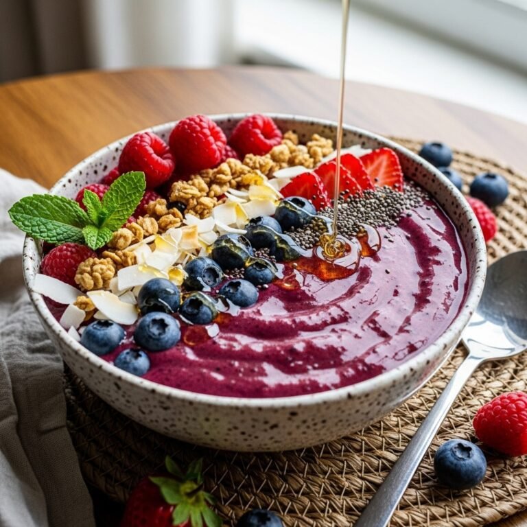 Mixed Berry Smoothie Bowl Recipe – Thick, Creamy & Loaded with Fresh Toppings!