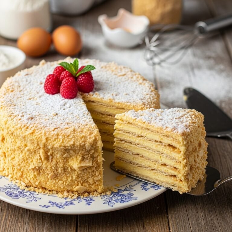 The Ultimate Napoleon Cake Recipe: Layers of Flaky Pastry & Silky Custard Cream