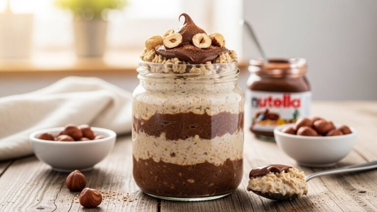 Nutella Overnight Oats Recipe (No-Cook Chocolate Hazelnut Breakfast!)