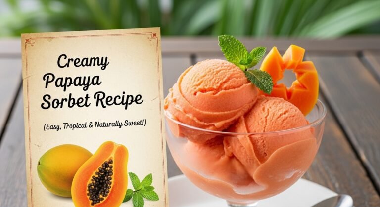 Creamy Papaya Sorbet Recipe (Easy, Tropical & Naturally Sweet!)