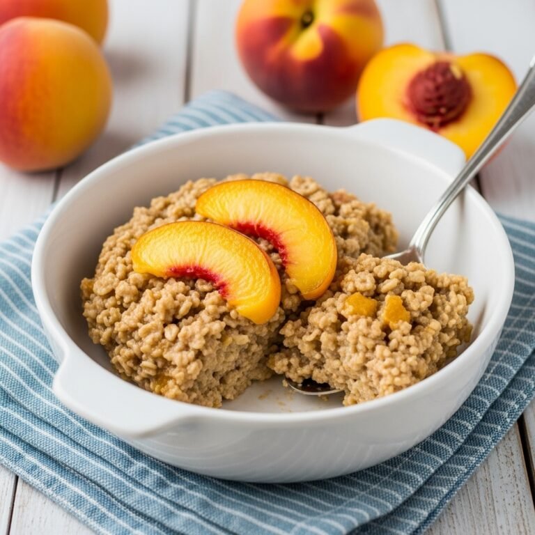 Summer Peach Baked Oatmeal Recipe (Tastes Like Peach Cobbler!)
