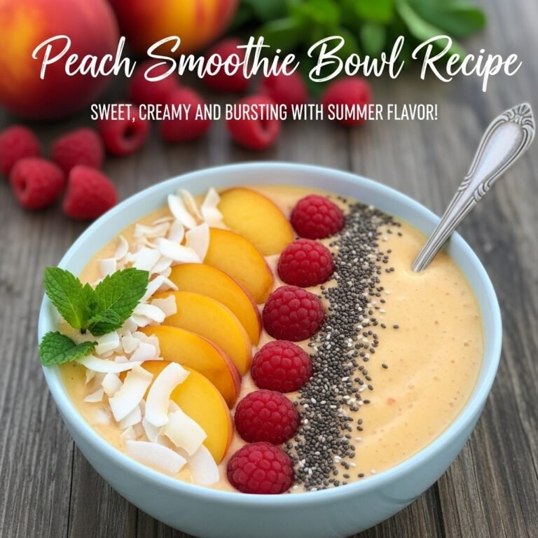Peach Smoothie Bowl Recipe – Sweet, Creamy, and Bursting with Summer Flavor!