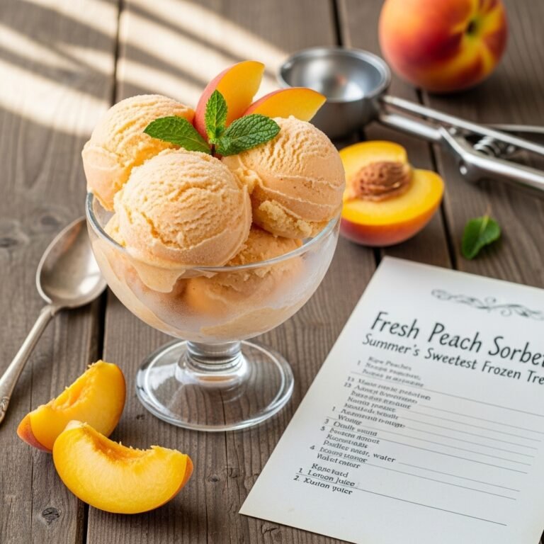 Fresh Peach Sorbet Recipe: Summer’s Sweetest Frozen Treat
