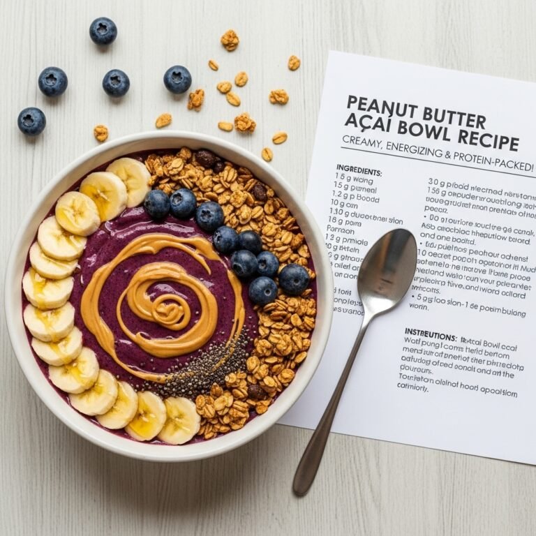 Peanut Butter Acai Bowl Recipe – Creamy, Energizing & Protein-Packed!