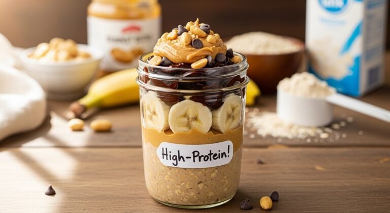 Peanut Butter Overnight Oats Recipe (High-Protein!)