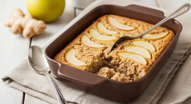 Cozy Pear Ginger Baked Oatmeal – Easy Breakfast Bake