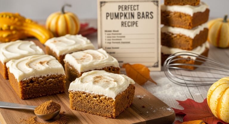 Perfect Pumpkin Bars Recipe – Moist Spiced Bars with Cream Cheese Frosting
