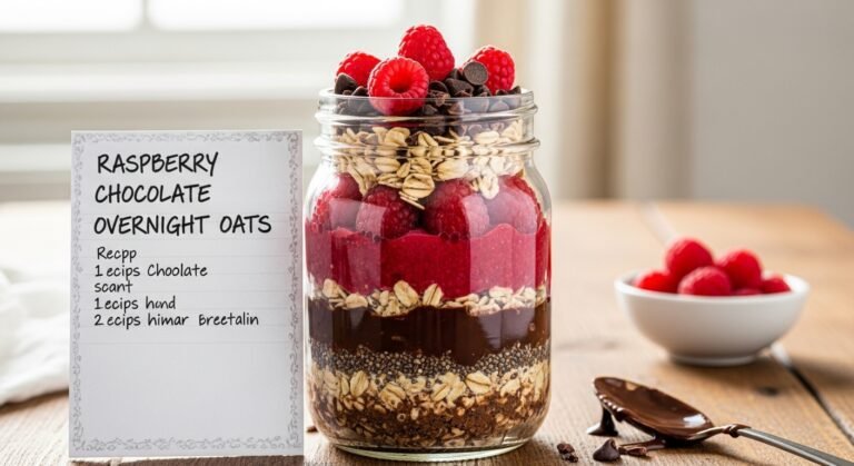 Raspberry Chocolate Overnight Oats Recipe – Easy Berry Breakfast
