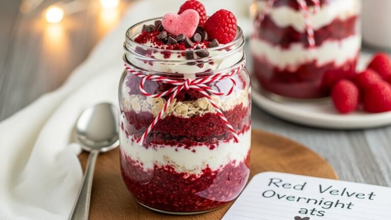 Red Velvet Overnight Oats Recipe (Easy Make-Ahead Valentine’s Breakfast!)