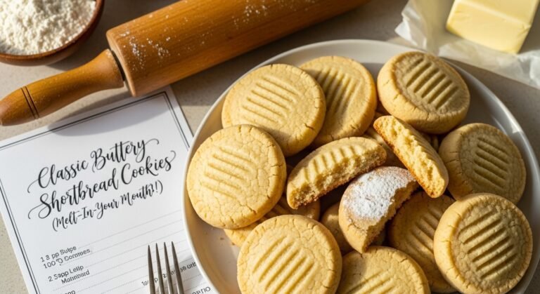 Classic Buttery Shortbread Cookies Recipe (Melt-In-Your-Mouth!)