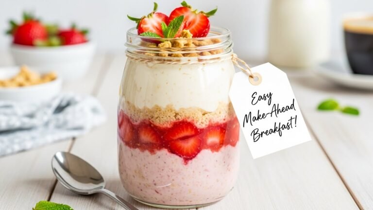 Strawberry Cheesecake Overnight Oats Recipe (Easy Make-Ahead Breakfast!)