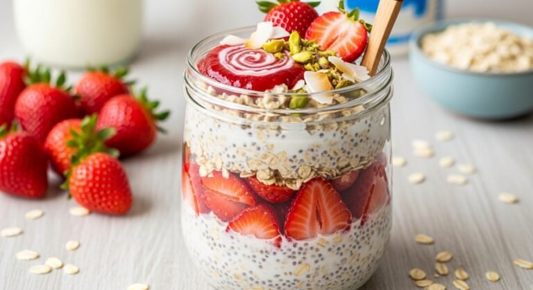 Strawberry Overnight Oats Recipe (Fresh & Creamy!)