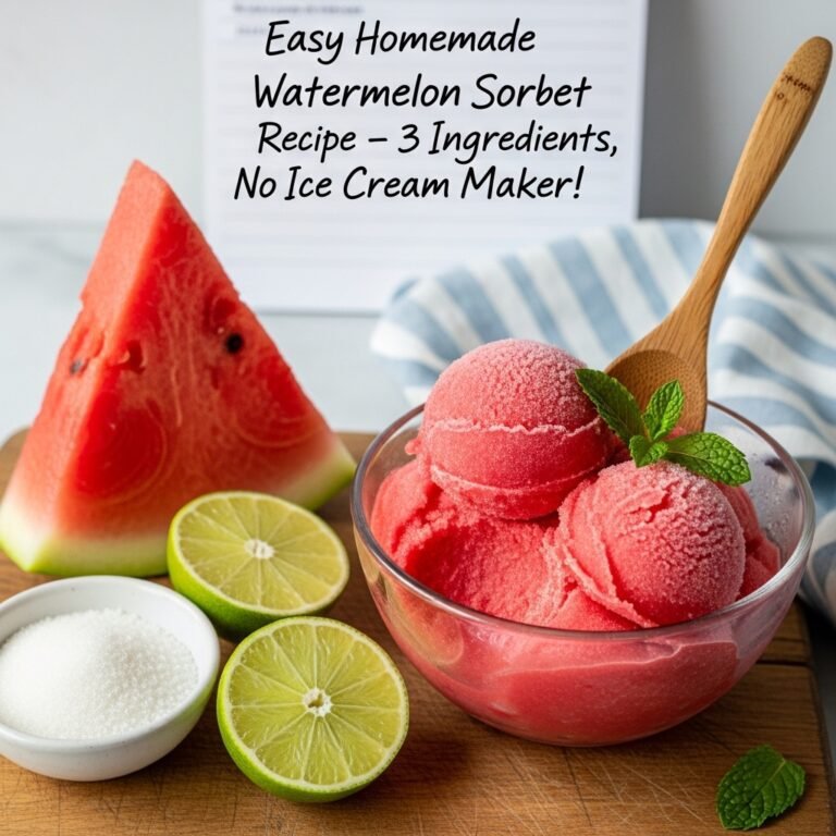 Easy Homemade Watermelon Sorbet Recipe – 3 Ingredients, No Ice Cream Maker!