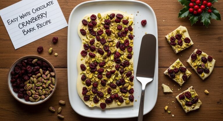 Easy White Chocolate Cranberry Bark Recipe – Perfect Holiday Treat in 10 Minutes!
