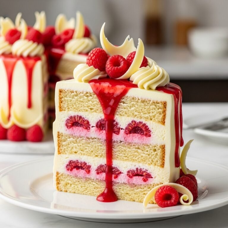 White Chocolate Raspberry Cake Recipe – Elegant, Moist Absolutely Stunning